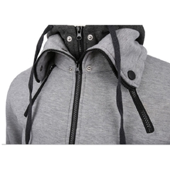 2021 outono inverno casual zíper casacos de lã dos homens jaqueta bombardeiro cachecol gola moda com capuz masculino outwear fino ajuste com capuz - comprar online