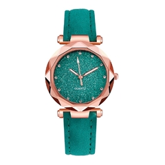 Moda relógio de luxo das mulheres dos homens estrelas pouco ponto fosco relógio de quartzo pulseira de couro relógio analógico relógio de pulso montre femme 2021 - Lojas Stefano