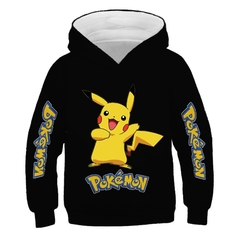 Crianças pokemon meninos dos desenhos animados anime algodão impressão hoodie juventude outono moletom com capuz meninos roupas de manga longa pulôver - Lojas Stefano