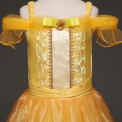 Imagem do Fantasia menina princesa vestidos beleza belle cosplay traje neve natal halloween princesa fantasiar-se crianças roupas de festa