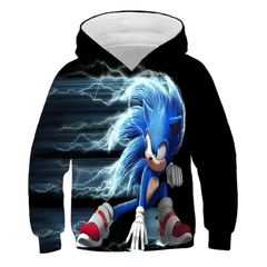 Moda super sonic hoodies crianças roupas dos desenhos animados meninos moletom com capuz moletom do bebê meninas camisa meninos roupas sônico pulôver camisolas - Lojas Stefano