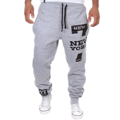 Calça de moletom masculina, calça de moletom com frase estampada, solta, hip, pop, casual - Lojas Stefano