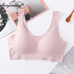 Xxl mulheres sutiãs tanque com construído em sutiã acolchoado colheita topos moda lingerie feminina sem costura confortável roupa interior para menina