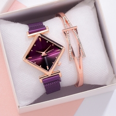 Relógio de luxo feminino quadrado dial aço inoxidável quartzo relógios para as mulheres novo relógio senhoras pulseira vestido relógio relogios feminino - comprar online