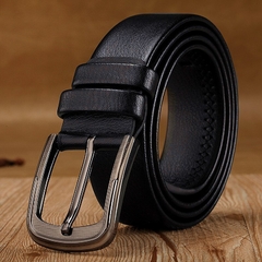 Cinto de couro ecológico masculino, cinto clássico de negócios com fivela de alfinete para jeans, calças casuais, cinto retrô, novo, 2021 - comprar online