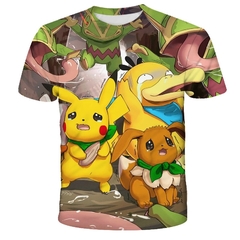 Menino e menina 3d verão pokemon moda dos desenhos animados t-shirts hip hop streetwear casual manga curta das mulheres dos homens impresso camiseta 4t-14t - comprar online