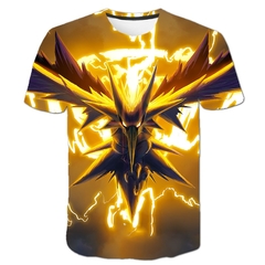 Menino e menina 3d verão pokemon moda dos desenhos animados t-shirts hip hop streetwear casual manga curta das mulheres dos homens impresso camiseta 4t-14t na internet