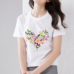 Camiseta feminina, camiseta da moda, simples, de manga curta, com gola redonda, para moças, estilo harajuku, de verão, casual
