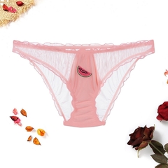 Cintura baixa briefs ins frutas bordadas cuecas transparentes sem costura doce cueca 2021 feminino sexy rendas lingerie tentação