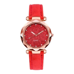 Moda relógio de luxo das mulheres dos homens estrelas pouco ponto fosco relógio de quartzo pulseira de couro relógio analógico relógio de pulso montre femme 2021 - Lojas Stefano