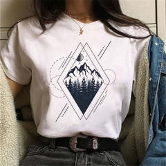 Maycaur camiseta feminina estampada engraçada com lua, camisetas brancas e pretas, moda gola redonda, manga curta, verão, camisetas casuais - comprar online
