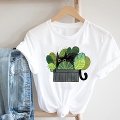 Camiseta feminina estampa pata de cachorro, camiseta feminina estampa desenho animado animal 90s - comprar online