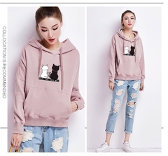 Streetwear hoodies moletom feminino outono manga comprida hoodies harajuku hoodie bonito gato impressão moletom sudadera mujer - loja online