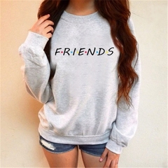 Moletom feminino com capuz, estampa de letras e amigos, manga comprida, 5 cores, s, m, l, xl, novo, 2021