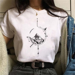 Maycaur camiseta feminina estampada engraçada com lua, camisetas brancas e pretas, moda gola redonda, manga curta, verão, camisetas casuais na internet