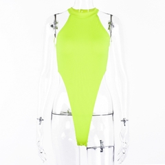 Body feminino sexy cor neon, roupa para festa em clube, manga comprida, sem ombros, moda urbana, verão - Lojas Stefano