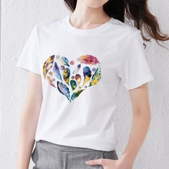 Camiseta feminina, camiseta da moda, simples, de manga curta, com gola redonda, para moças, estilo harajuku, de verão, casual - Lojas Stefano