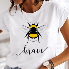 Impressão de roupas femininas carta de abelha 90s tendência camiseta moda feminina topos imprimir mujer camisas dos desenhos animados das senhoras camiseta gráfico