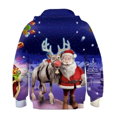 Plstar cosmos feliz natal papai noel 3d impresso moletons moletom zip com capuz para homem e mulher casual streetwear estilo-11 - Lojas Stefano