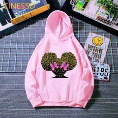 Bonito puff cabelo afro americano peeking little black girl impressão crianças hoodies inverno grosso do bebê da criança adolescente camisolas das crianças - comprar online