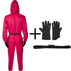 round 6 traje e máscara squidgame cosplay Halloween festa traje adereços