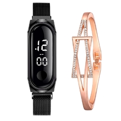 Relógio feminino de quartzo, relógio de quartzo para mulheres, em aço inoxidável, cores rosa e dourado, com dropshipping - Lojas Stefano