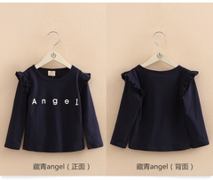 Camisa manga longa estampada para crianças, camiseta básica de algodão com desenho animado para bebês e meninas, primavera e outono, 2020