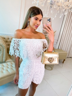 Roupas femininas/macaquinho/gripir/ciliar/zíper/renda floral/emilimoda/em07823