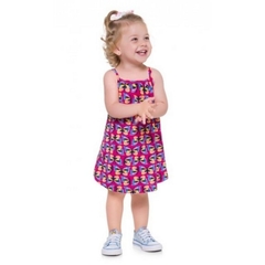Vestido Infantil Viscose Estampado Roupa Menina Alcinha Fina Blogueirinha Moda na internet