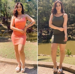 Vestido De Alcinha Canelado Varias Cores Vestido Basico Balada - loja online