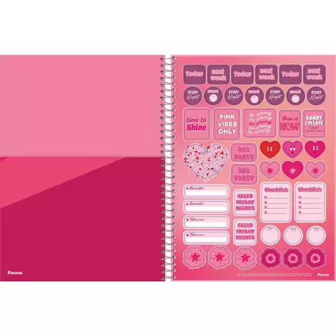 CADERNO 01X1 CAPA DURA PINK POWER 80FLS. FORONI