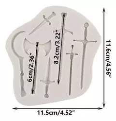 Molde silicona espadas x 7 - comprar online