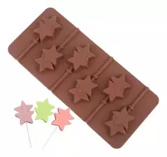Molde silicona estrella chupetin x2