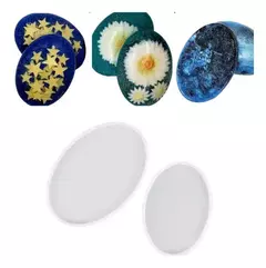 Molde silicona posavaso ovalado x2