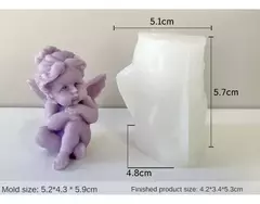 Molde silicona vela ángel sentado 5o6