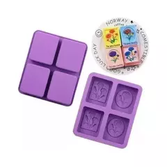 Molde silicona jabon x 4
