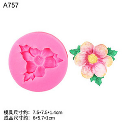 MOLDE SILICONA flor c/ hojas - comprar online