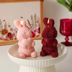 Molde silicona conejo grande con corazon - comprar online