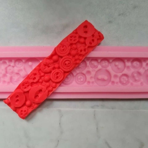 molde silicona regla/tira de botones