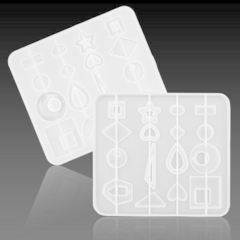 Molde Silicona p/ Resina dijes y aritos x16 cavidades