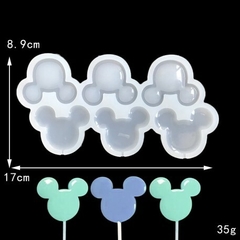 Molde Silicona p/ Resina x6 mickey paleta