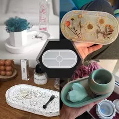 Molde de silicona para resina bandeja ovalado (GRANDE )