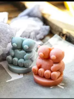 Molde silicona 2 ositos con corazon en internet