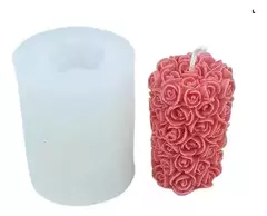 Molde de silicona p/vela cilindro con rosas - comprar online