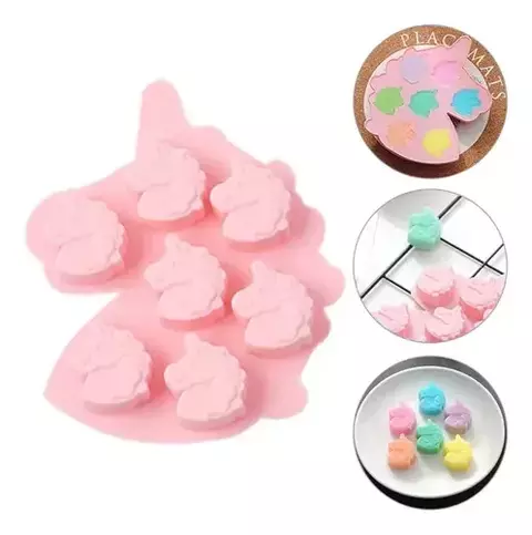Molde silicona mini unicornio x7