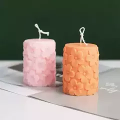 Molde de silicona vela tubo con flores - comprar online