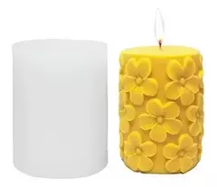 Molde de silicona vela tubo con flores