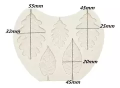 molde silicona hojas x5