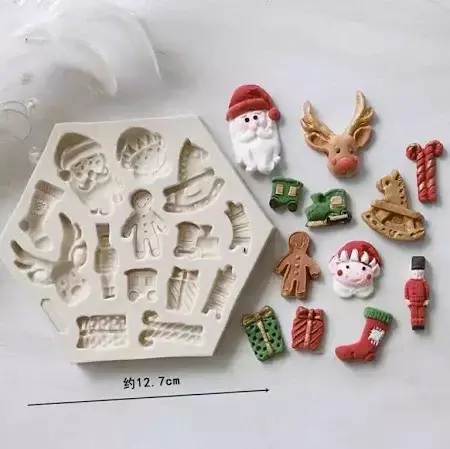 molde silicona navideño x14