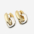 Brincos bold oval ouro e prata - comprar online